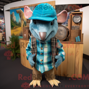 Turquoise Armadillo mascot...