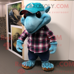 Turquoise Armadillo mascot...