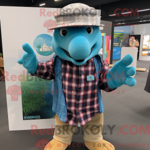 Turquoise Armadillo mascot...