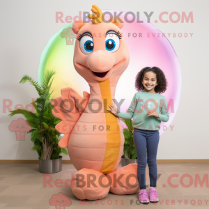 Peach Sea Horse maskot...