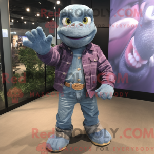 Lilla Turtle maskot kostume...