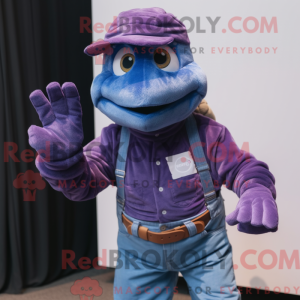 Lilla Turtle maskot kostume...