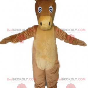 Mascota de caballo burro gigante marrón y beige - Redbrokoly.com