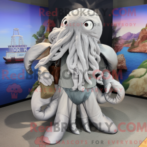 Sølv Kraken maskot kostume...