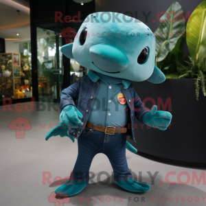 Teal Stingray mascot...
