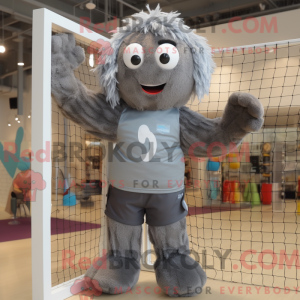 Gray Volleyball Net mascot...