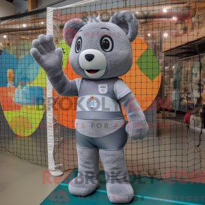 Gray Volleyball Net mascot...