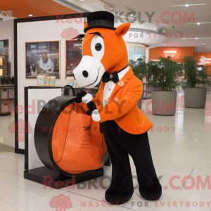 Orange Horse maskot kostume...
