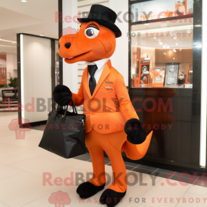 Orange Horse mascot costume...