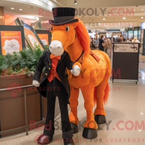 Orange Horse mascot costume...