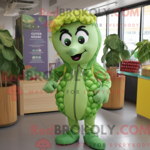 Grøn Grape maskot kostume...