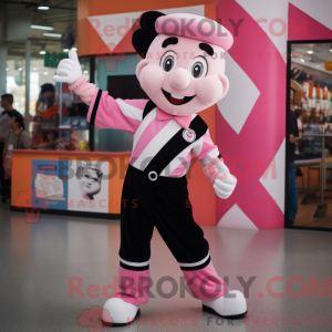 Pink Mime maskot kostume...