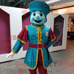 Teal Swiss Guard mascot...