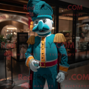 Teal Swiss Guard mascot...