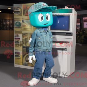 Teal Computer mascot...