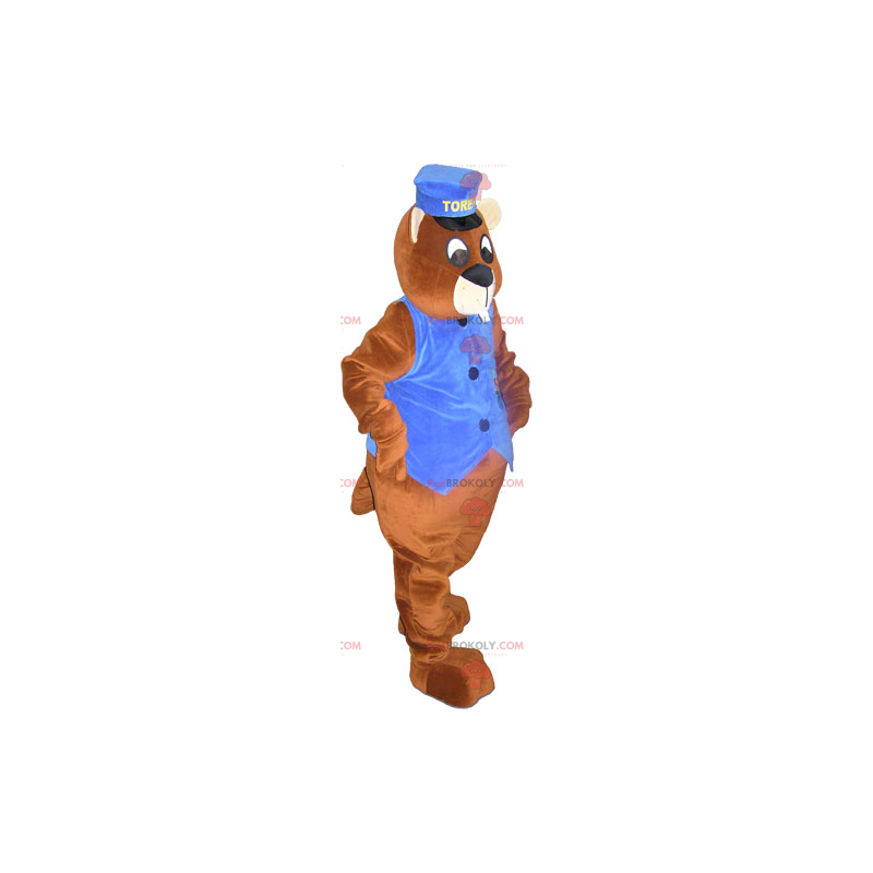 Ekorre maskot med sin controller outfit - Redbrokoly.com