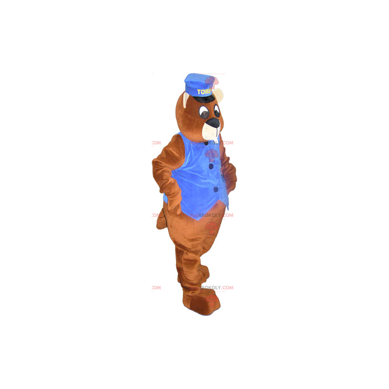 Mascotte d'écureuil avec sa tenue de contrôleur - Redbrokoly.com