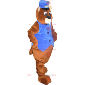 Ekorre maskot med sin controller outfit - Redbrokoly.com
