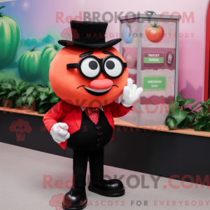 Rosa tomatemaskotdraktfigur...