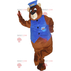 Ekorre maskot med sin controller outfit - Redbrokoly.com