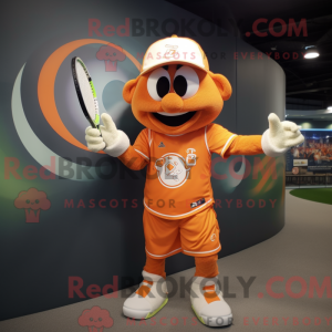 Orange Tennis Racket mascot...