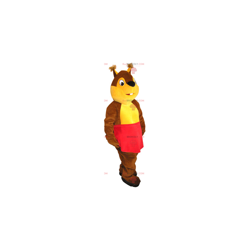 Esquilo mascote com avental vermelho - Redbrokoly.com Esquilo mascote com avental vermelho - Redbrokoly.com