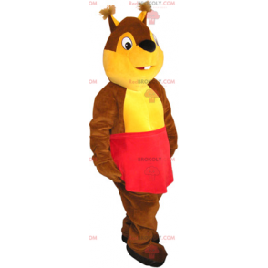 Egern maskot med sit røde forklæde - Redbrokoly.com