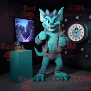 Teal Gargoyle mascot...
