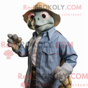 Oliven havskildpadde maskot...