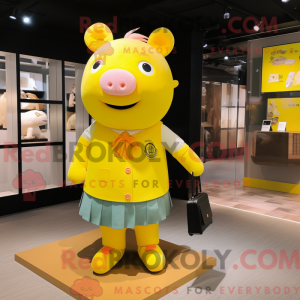 Geel Varken mascotte...