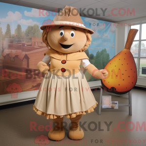 Tan Squash mascottekostuum...