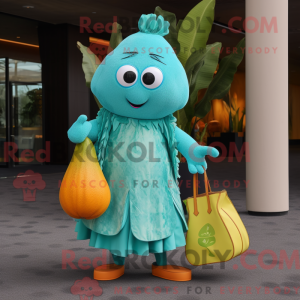 Turkis Mango maskot kostume...