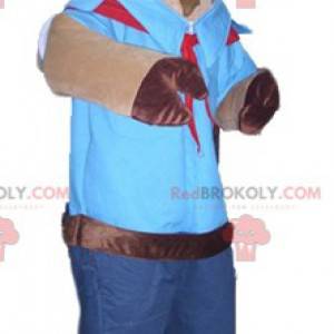 Mascotte de chameau marron en tenue de scout - Redbrokoly.com