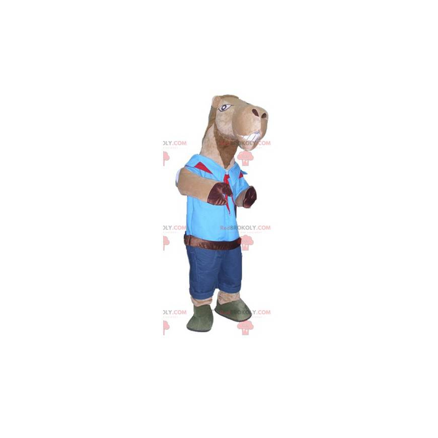 Brun camel maskot spejder outfit - Redbrokoly.com