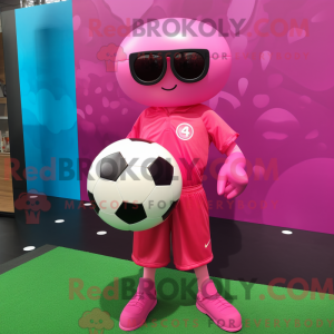 Roze voetbal mascotte...