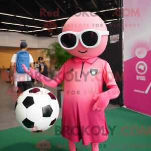 Roze voetbal mascotte...
