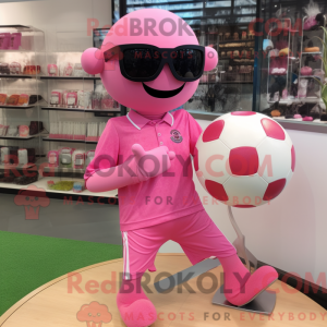 Roze voetbal mascotte...