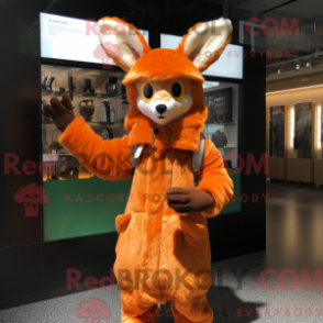 Fantasia de mascote corço laranja com parca e luvas - Mascotes corça - REBROKO_297420 - RedBrokoly.com