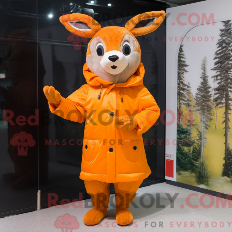 Fantasia de mascote corço laranja com parca e luvas - Mascotes corça - REBROKO_297422 - RedBrokoly.com