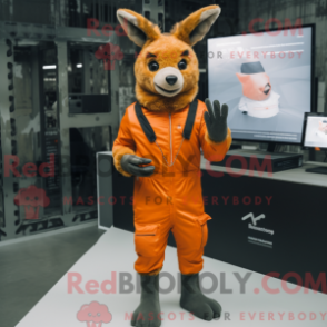 Fantasia de mascote corço laranja com parca e luvas - Mascotes corça - REBROKO_297423 - RedBrokoly.com