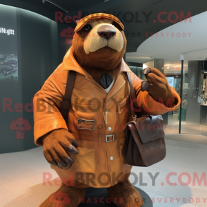 Rust Walrus mascot costume...