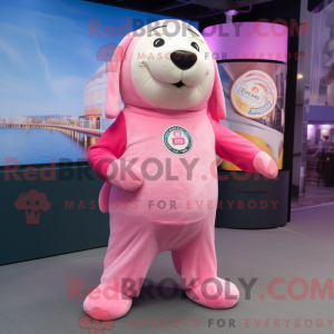 Pink Sea Lion mascot...
