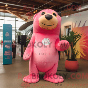 Pink Sea Lion mascot...