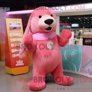 Pink Sea Lion maskot...