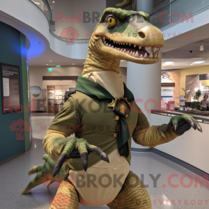 Oliven Utahraptor maskot...