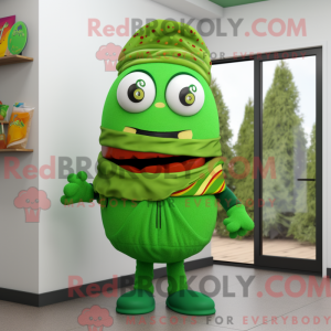 Green Hamburger mascot...
