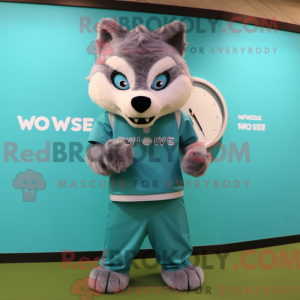 Turquoise Say Wolf mascot...