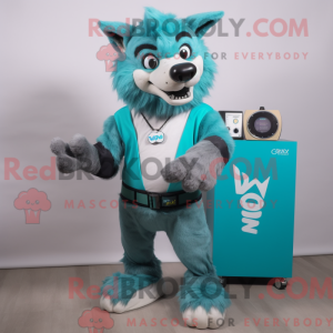 Turquoise Say Wolf mascot...