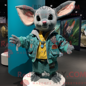 Teal Fruit Bat mascot...