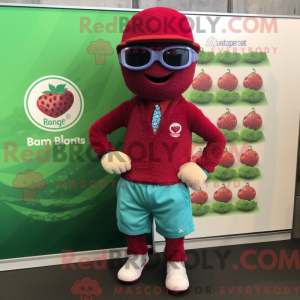 Rød hindbær maskot kostume...